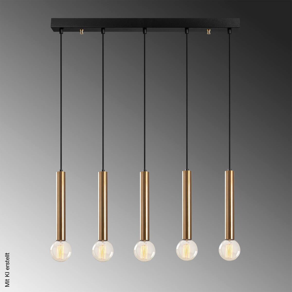 Opviq Pendelleuchte bronze B/H/T: ca. 80x136x6 cm E27 5 Brennstellen
