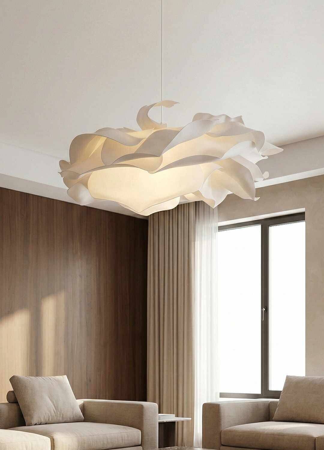 Opviq Pendelleuchte weiß Kunststoff B/H/T/L/D: ca. 58x85x58x58x58 cm E27 1 Brennstellen