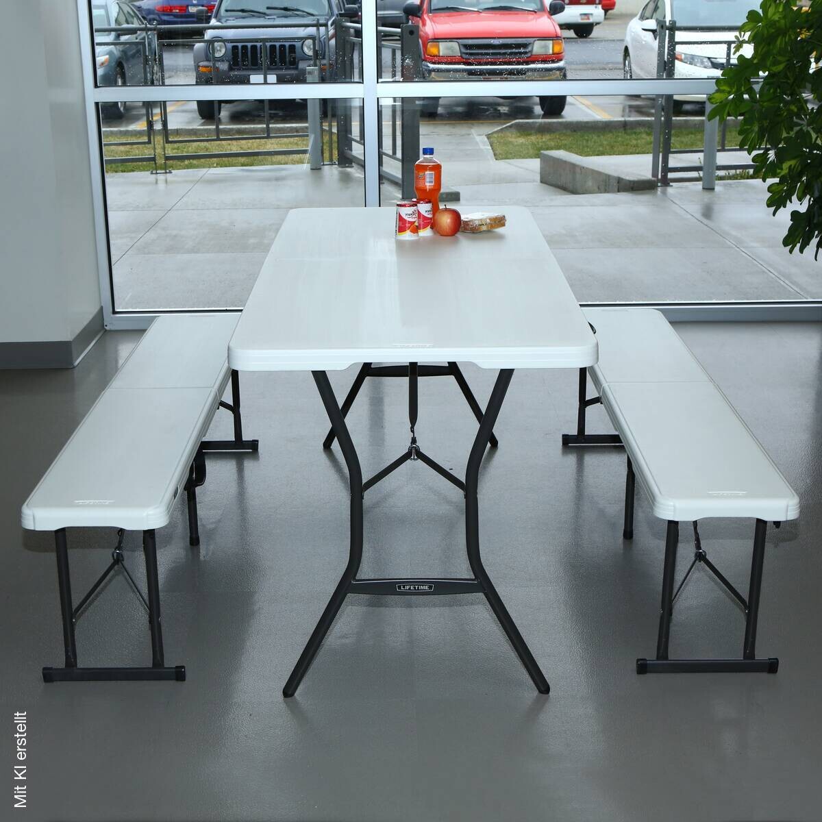 Lifetime Bierzeltgarnitur weiß Kunststoff B/H/L: ca. 182x74x76 cm
