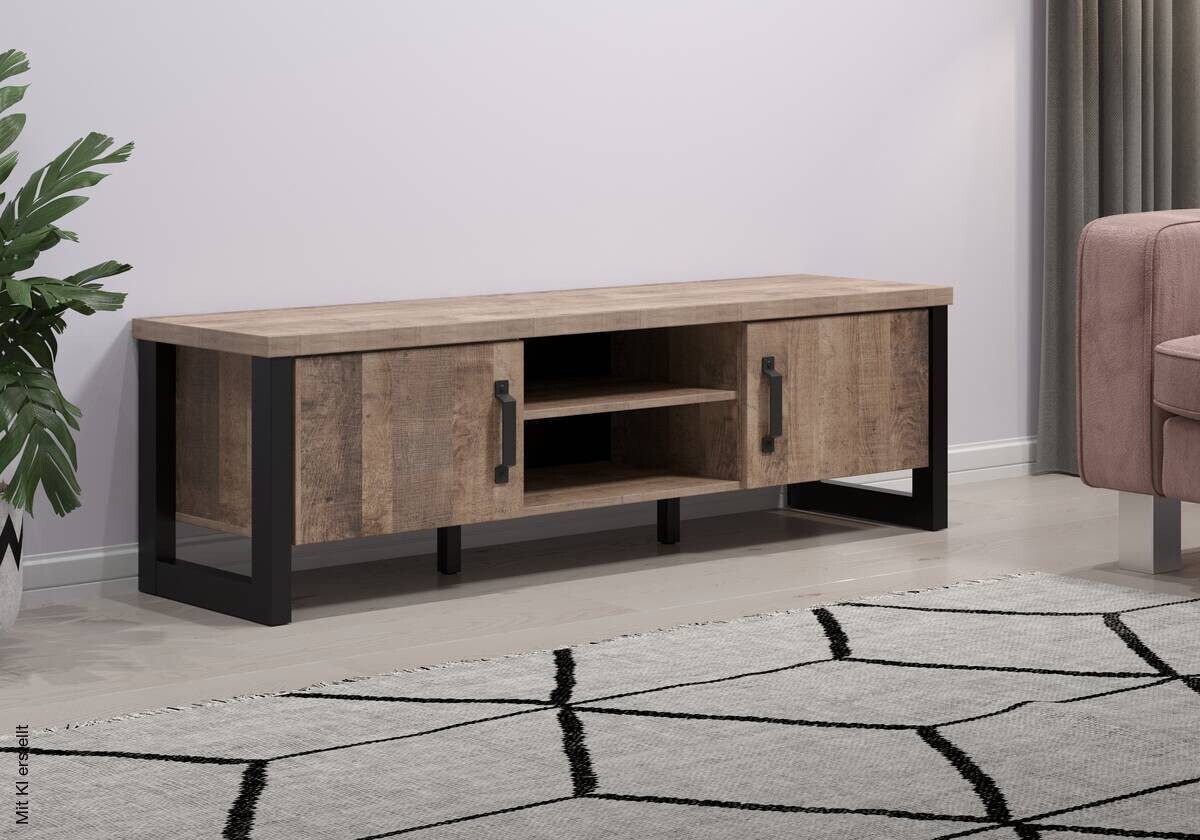 TV-Lowboard Emile Eiche Tabak Nachbildung B/H/T: ca. 166x50x45 cm