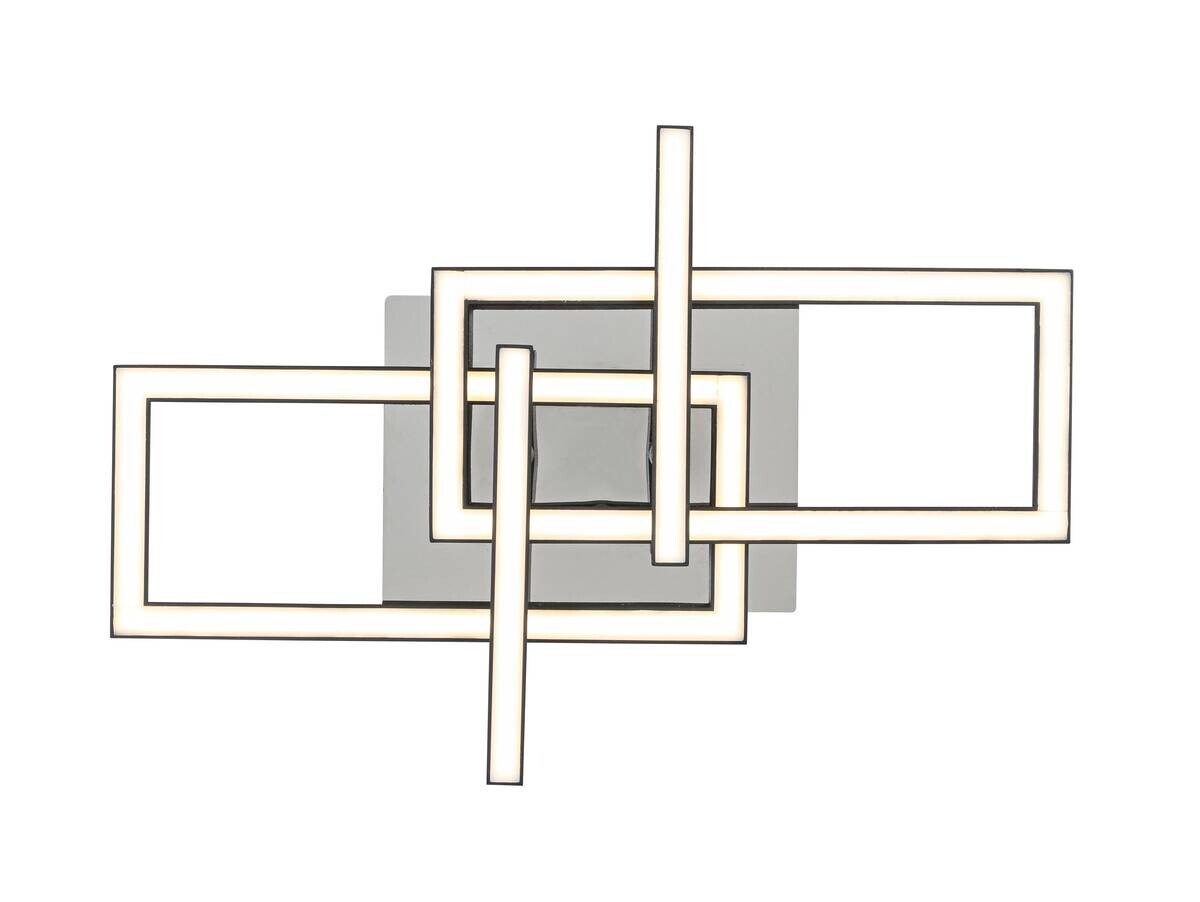 Nolo LED-Deckenleuchte Harald schwarz Chrom Kunststoff Metall B/H/L: ca. 28,5x7x42 cm 1 Brennstellen