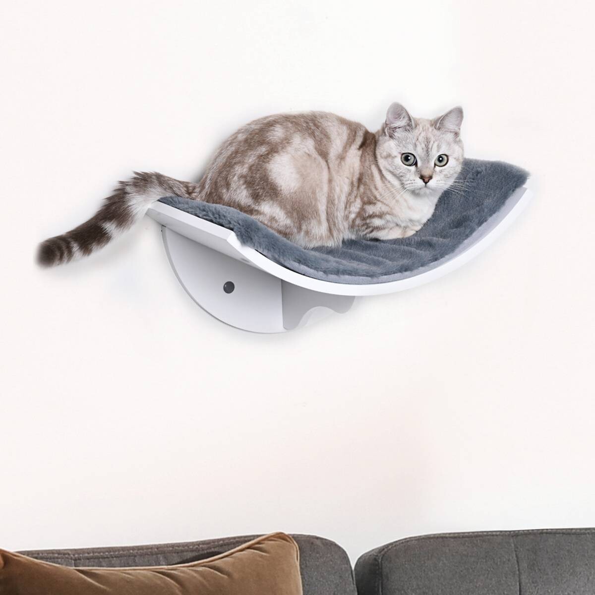PawHut Katzenbett grau Polyester B/H/L: ca. 28x21x41 cm