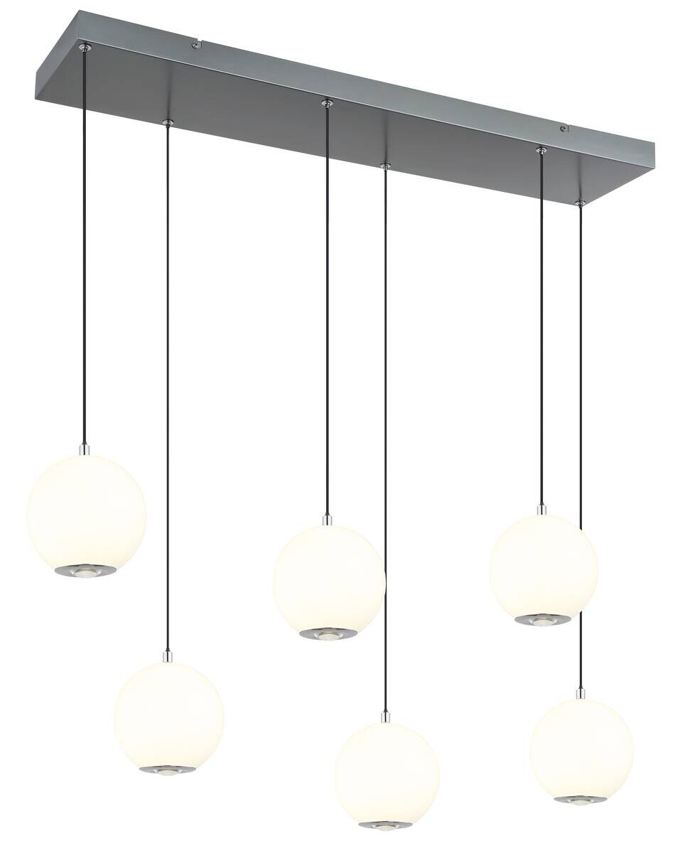GLOBO Pendelleuchte grau Opal Glas Metall B/H/T/L: ca. 30x150x97,5x97,5 cm 1.0 Brennstellen