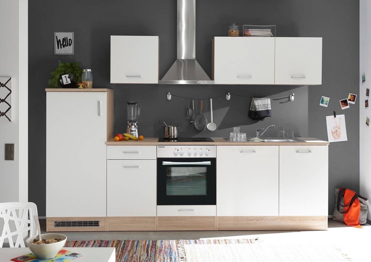 Respekta Küchenblock Economy weiß matt B/H/T: ca. 280x200x60 cm