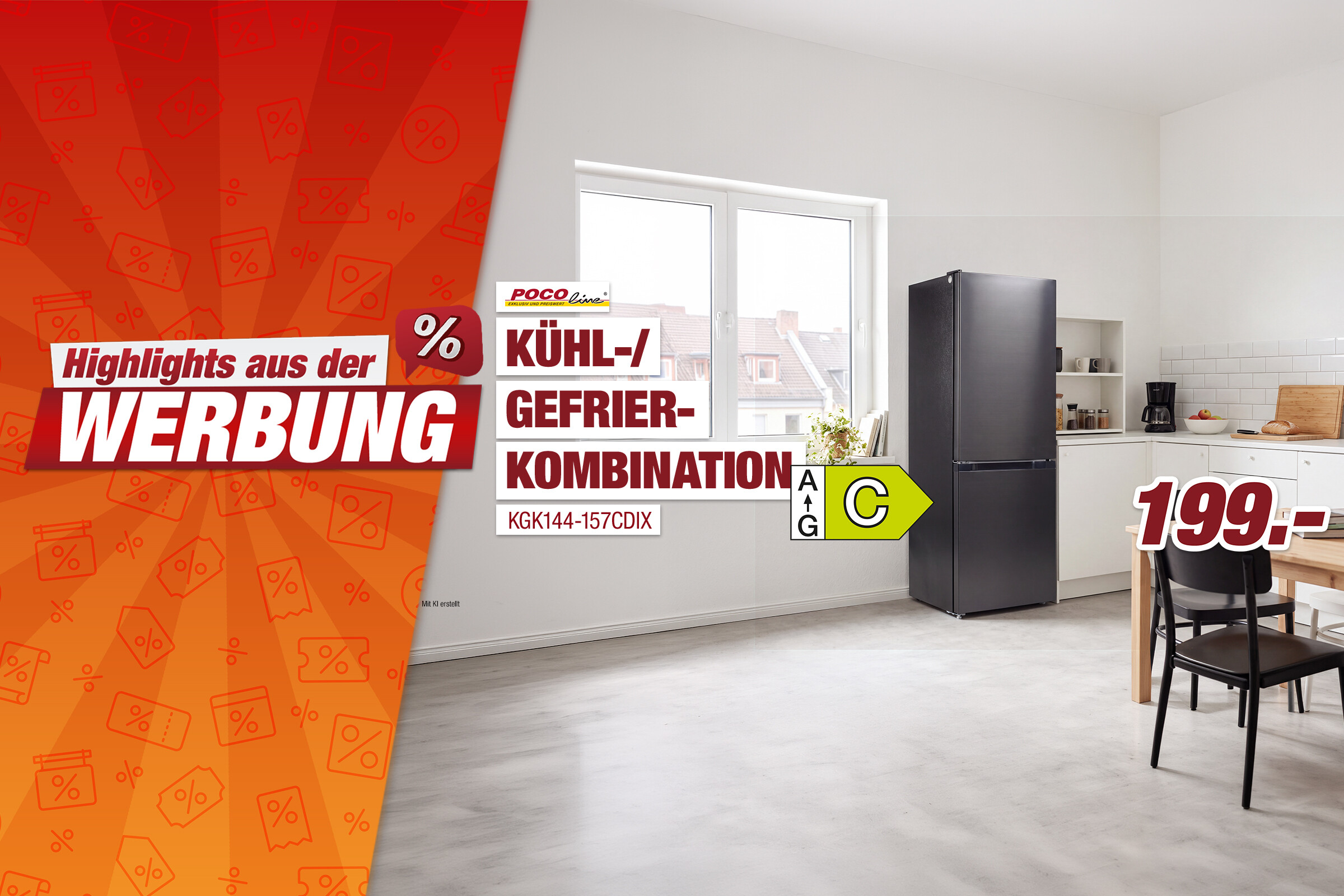 Unsere Werbe Highlights - Kühl-/Gefrierkombination KGK144-157CDIX