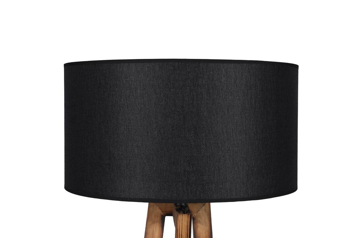 Stehleuchte schwarz braun Stoff B/H/L/D: ca. 46x150x46x46 cm E27 1 Brennstellen