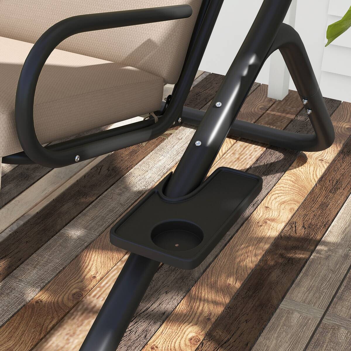 Outsunny Hollywoodschaukel beige Polyester B/H/L: ca. 136x170x170 cm