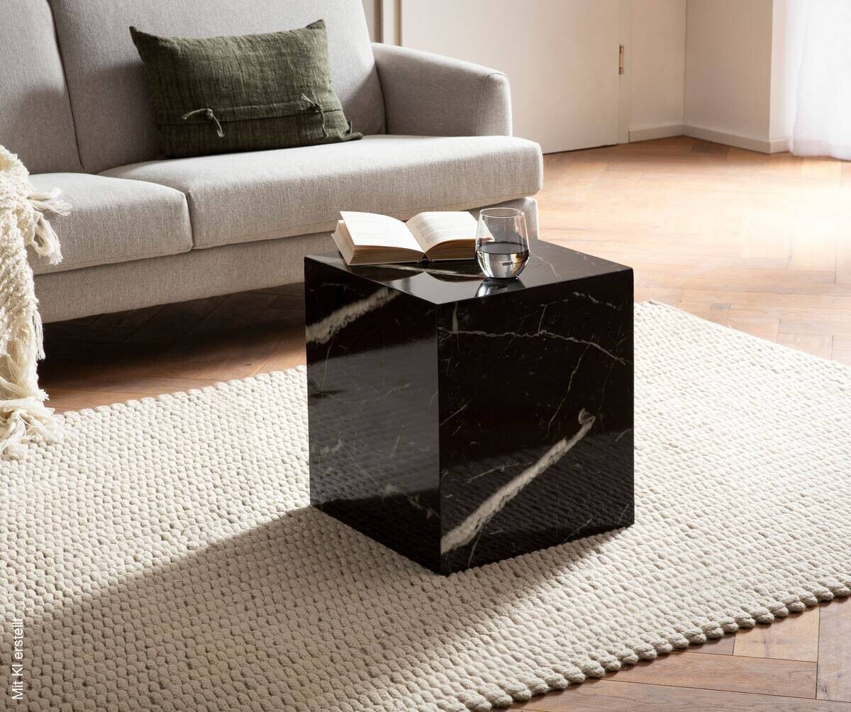 Couchtisch schwarz Marmor Optik B/H/T: ca. 40x45x40 cm