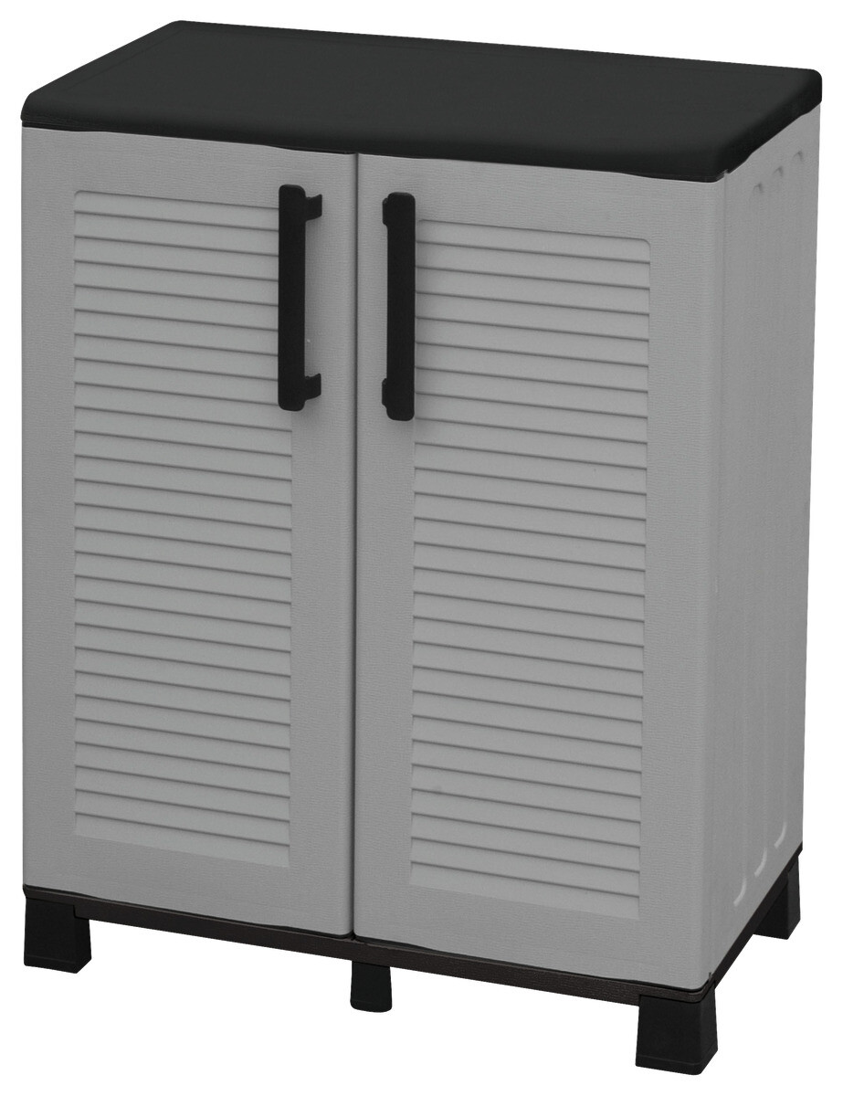 ArtPlast Kunststoffschrank Family niedrig grau Kunststoff B/H/T: ca. 68x85x37,5 cm