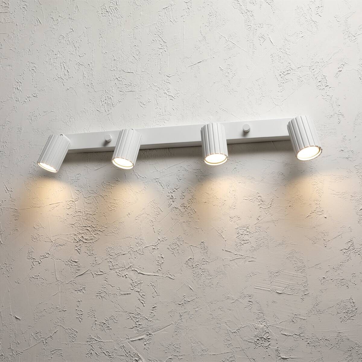 Lamkur Strahler Prisma weiß Stahl B/H/L: ca. 6,5x16,5x81 cm 4 Brennstellen