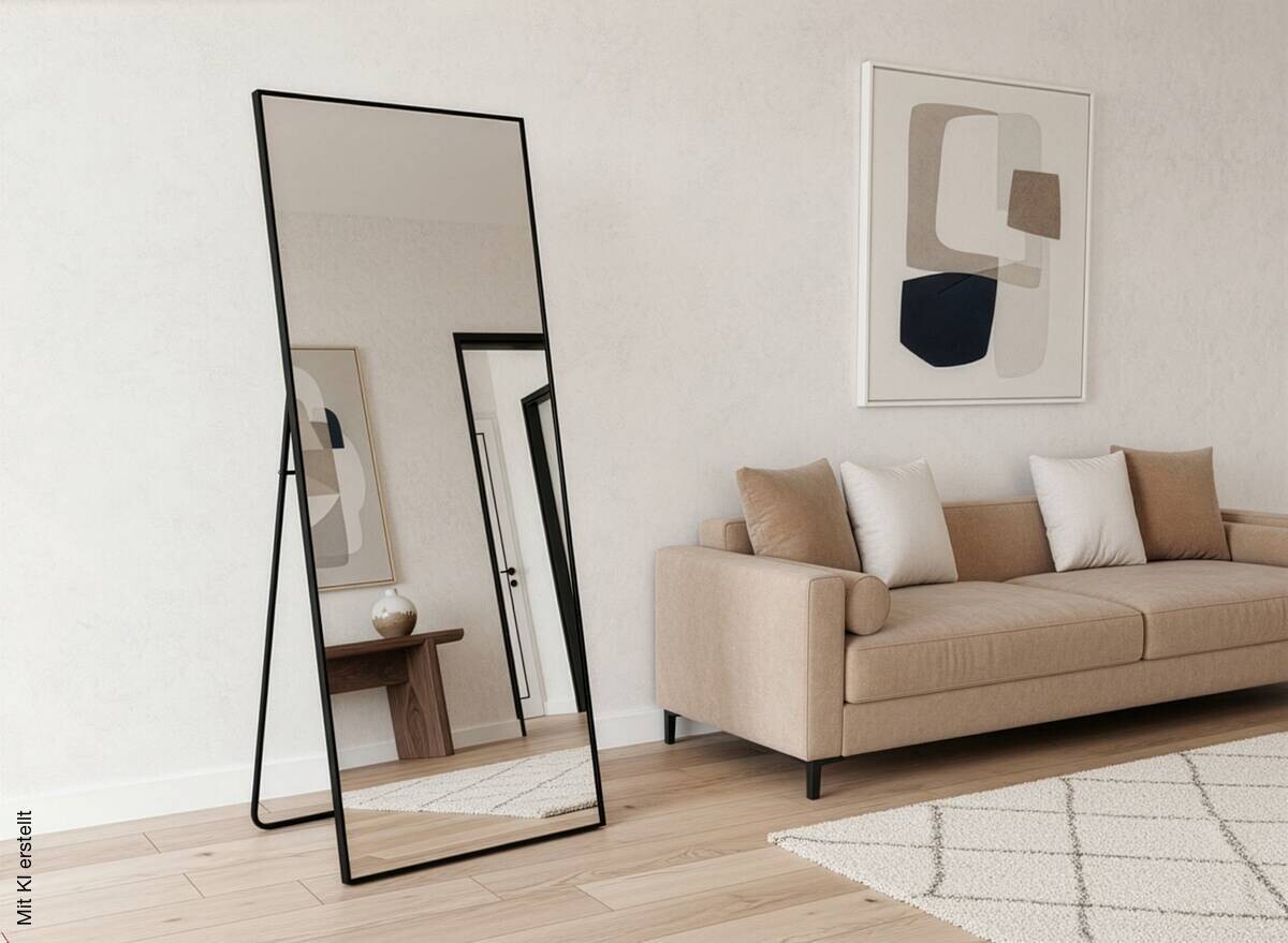 Mirrors & More Standspiegel schwarz perlschwarz B/H: ca. 70x170 cm