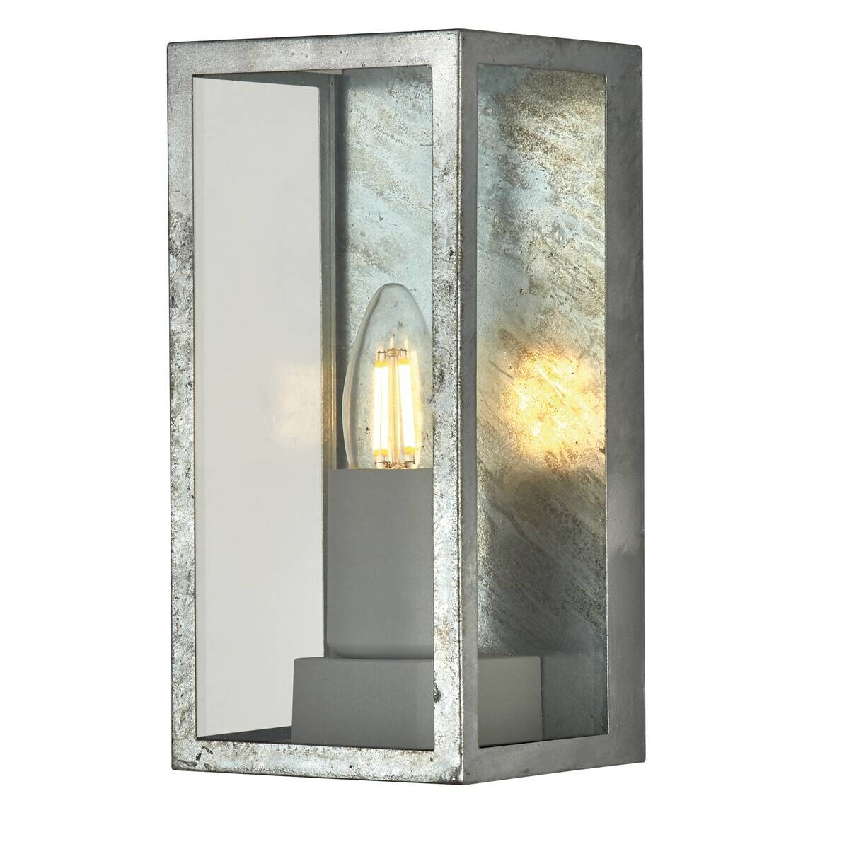 Wandaußenleuchte silber klar B/H/T: ca. 11,3x23,6x11,3 cm