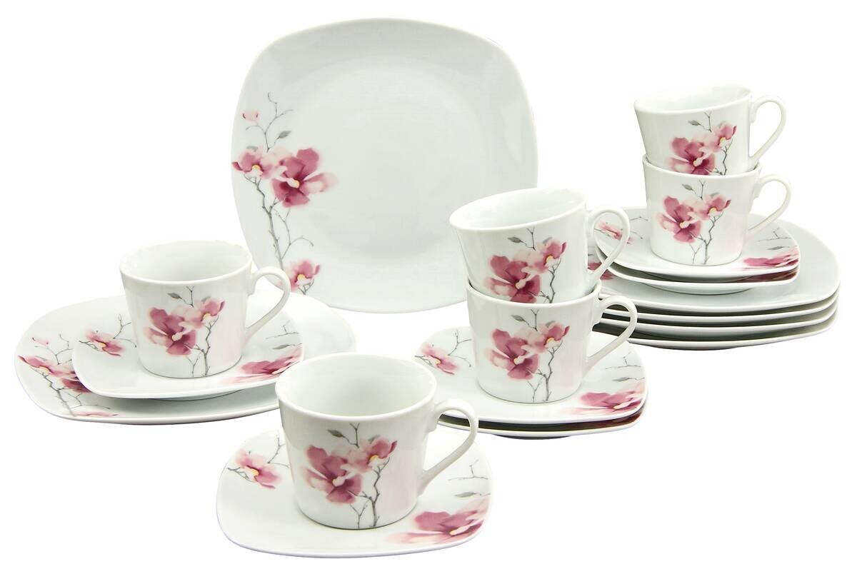 CreaTable Kaffeeservice Amelie multicolor Porzellan 18 tlg.