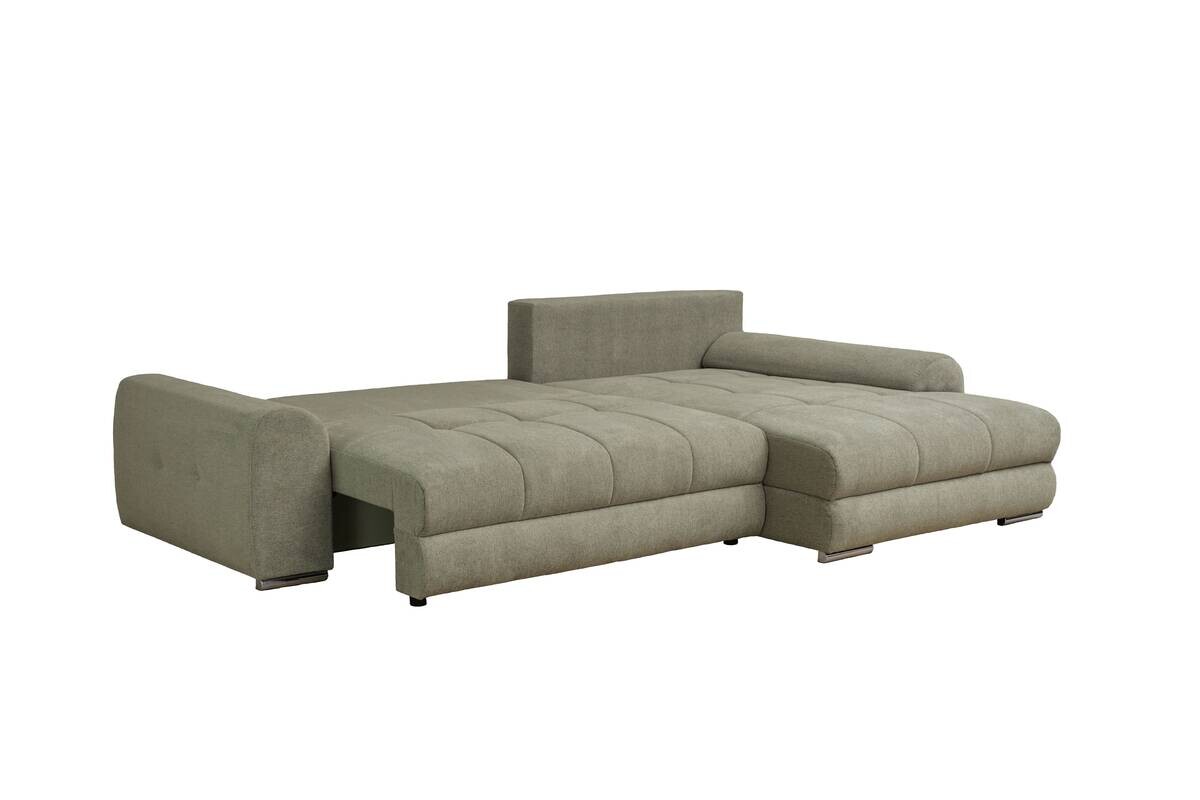 Ecksofa mit Bettfunktion und Bettkasten Lorenz olive Microfaser B/H/T: ca. 284x74x180 cm