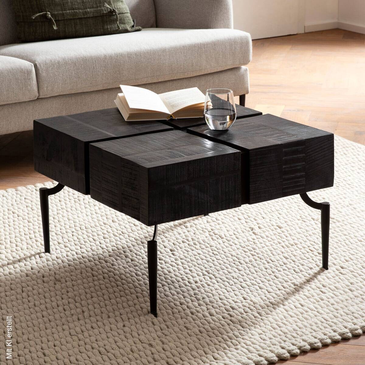 Couchtisch schwarz B/H/T: ca. 60x40x60 cm