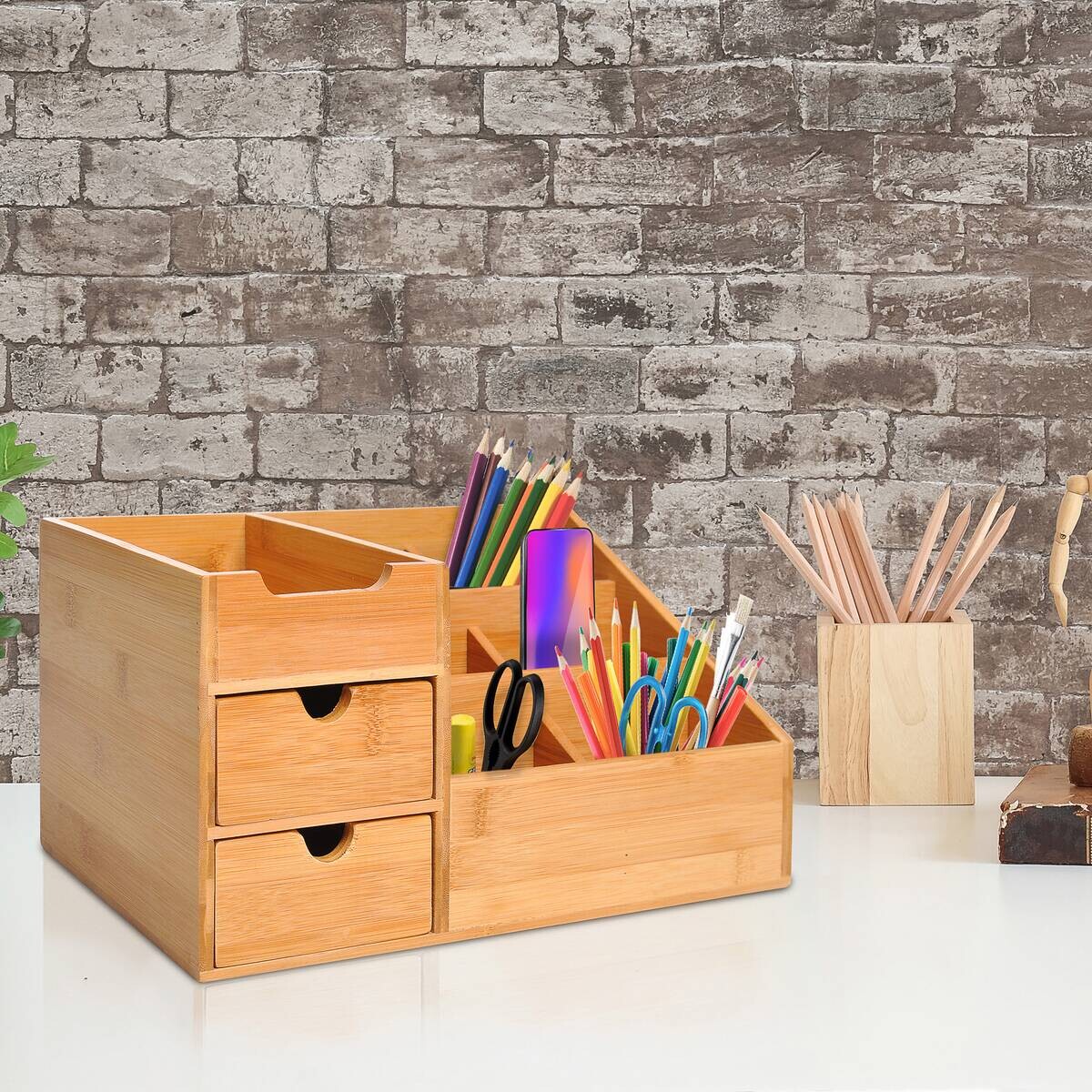 HOMCOM Organizer natur Bambus B/H/L: ca. 205x33x155 cm