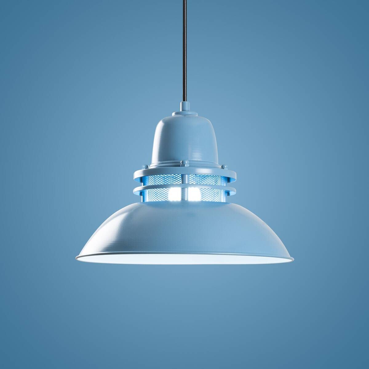 Opviq Pendelleuchte blau B/H/T: ca. 34x123x34 cm E27 1 Brennstellen