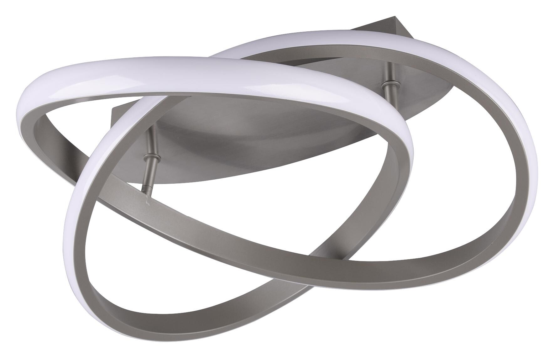 Reality Deckenleuchte Course nickel matt weiß Metall Kunststoff H/D: ca. 19x45 cm