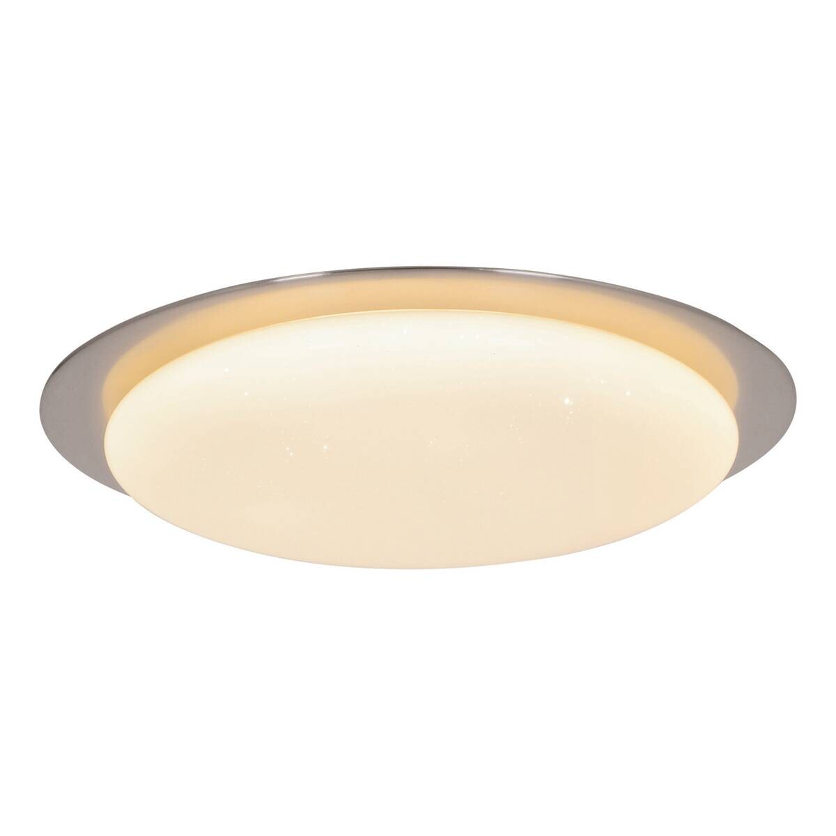 Näve Leuchten Deckenleuchte 1273350 stahlfarbig Metall Kunststoff B/H/T: ca. 42x7x42 cm null 1 Brennstellen