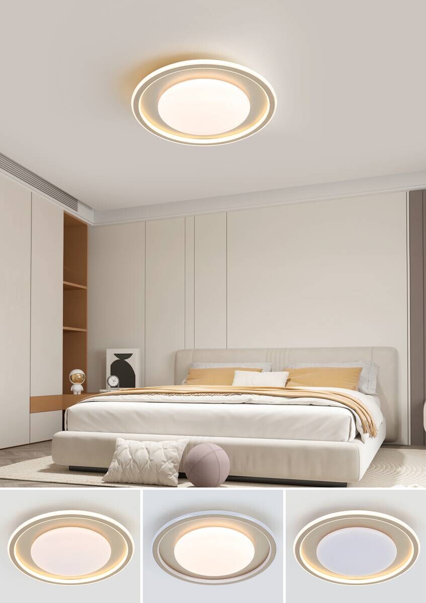 Nolo LED-Deckenleuchte champagner Metall H/D: ca. 7x40 cm
