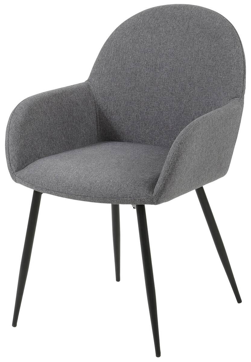 Armlehnstuhl Martha anthrazit schwarz Webstoff Metall B/H/T: ca. 58x84x49 cm