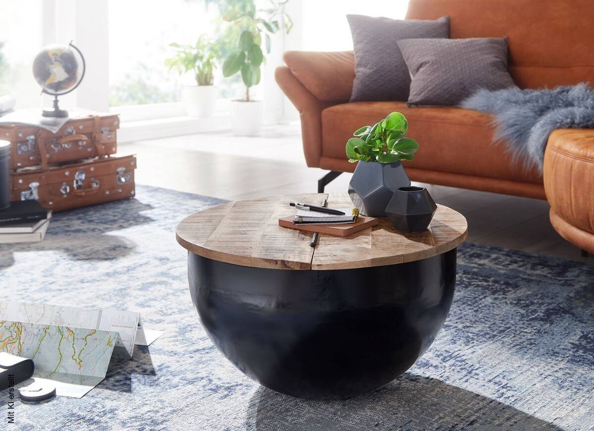 Couchtisch schwarz B/H/T: ca. 60x34x60 cm
