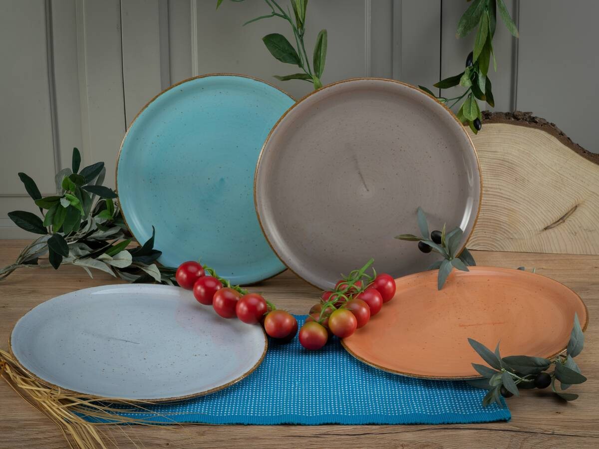 CreaTable Pizzateller Vintage Nature multicolor Porzellan D: ca. 30 cm