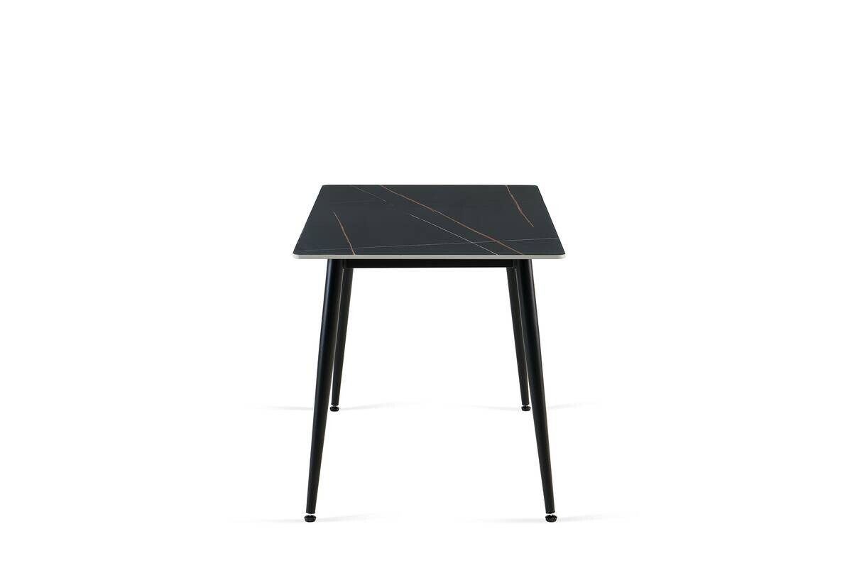 Tischgruppe Alicante schwarz anthrazit Webstoff B/H/T: ca. 120x75x70 cm