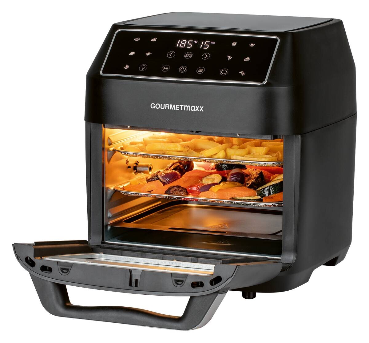 GOURMETmaxx Heißluftfritteuse 13606 schwarz Kunststoff B/H/L: ca. 32,5x34,5x35,8 cm ca. 12 l