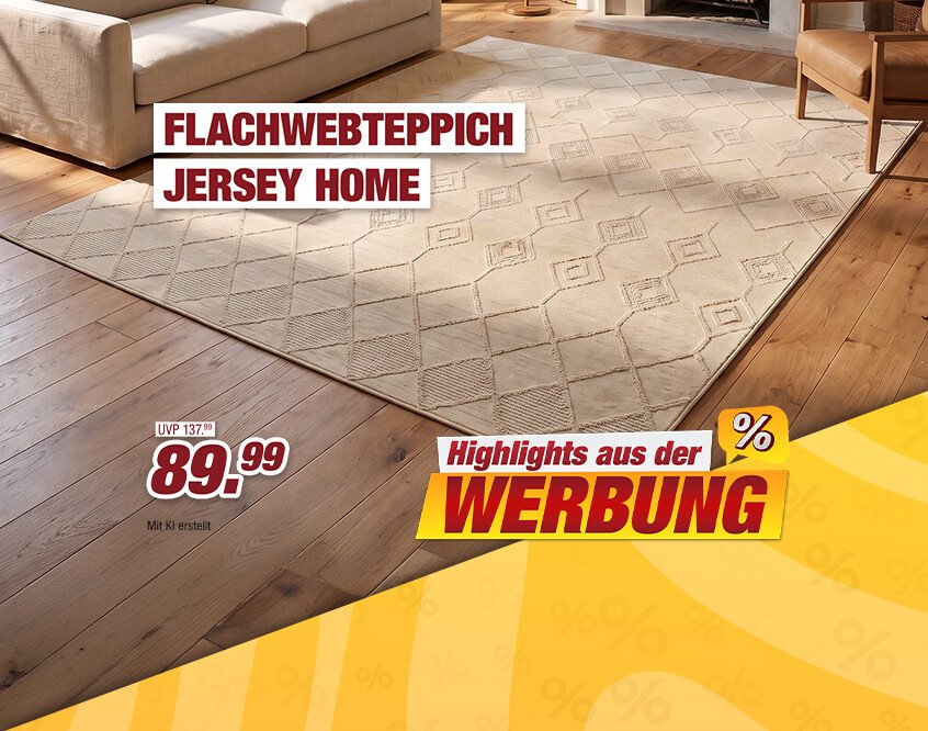Unsere Werbe Highlights - Flachwebteppich Jersey Home