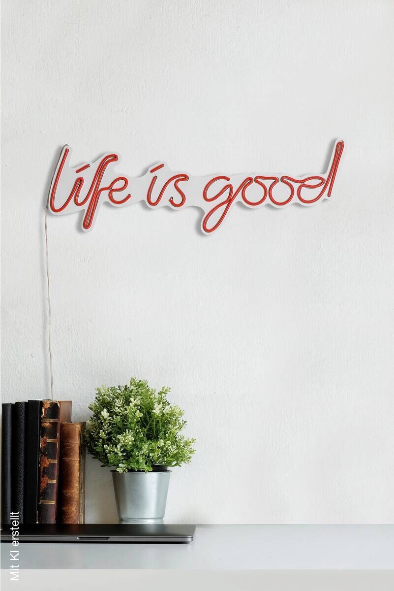 Opviq LED-Wandleuchte rot PVC B/H/T/L: ca. 57x17x2x57 cm