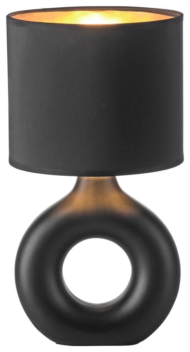 Just Light Tischleuchte Carara schwarz Kunststoff Stoff Keramik H/L/D: ca. 30x16x16 cm null 1 Brennstellen