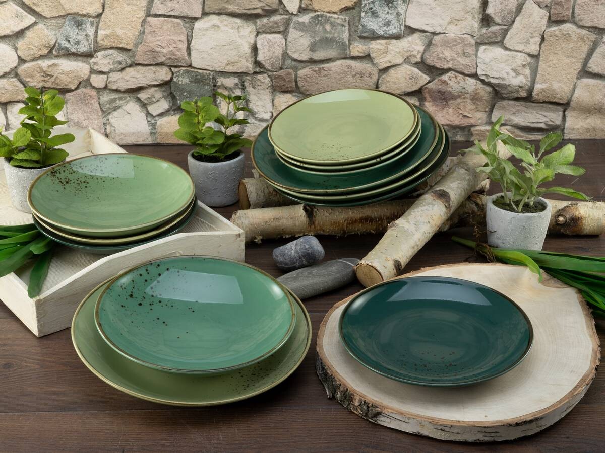 CreaTable Tafelservice Nature Collection Green Life grün Keramik