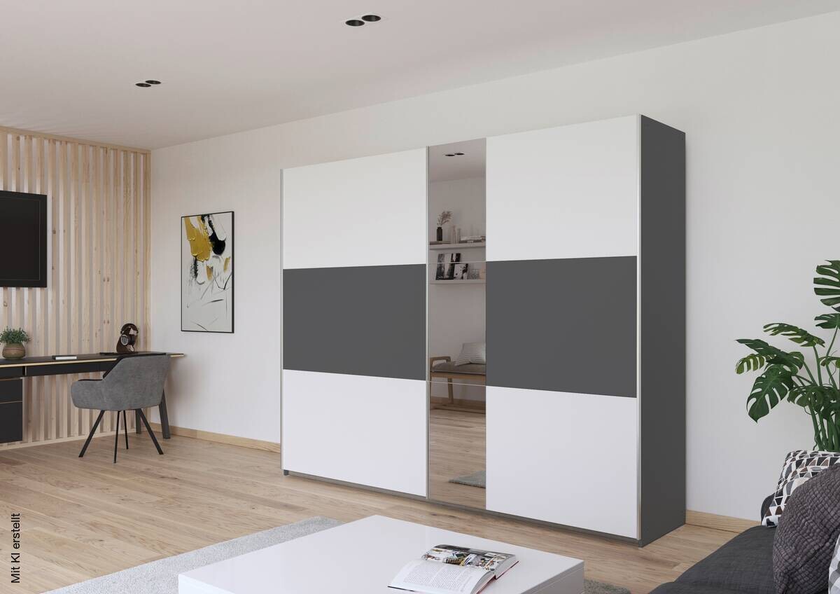 Kleiderschrank Oslo Alpinweiß grau B/H/T: ca. 261x210x59 cm