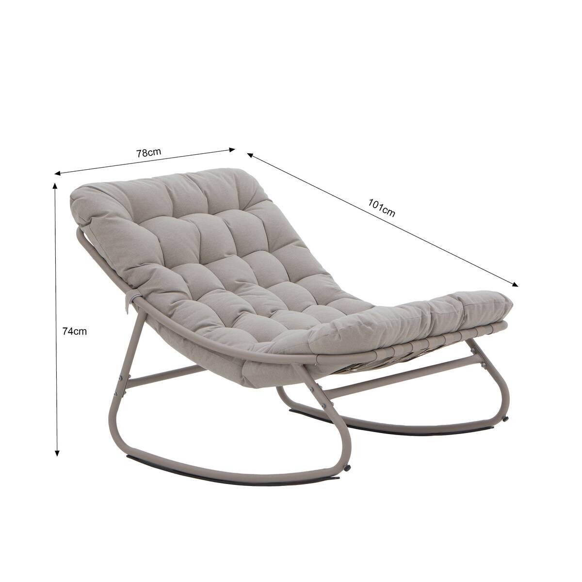 POCOline Gartenstuhl beige Polyester B/H/L: ca. 78x74x101 cm