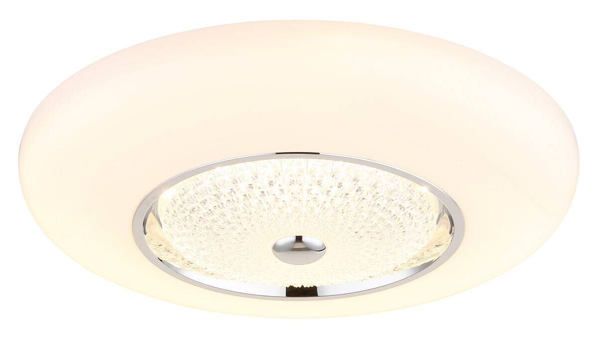 GLOBO Deckenleuchte weiß Opal klar Metall Acryl Kunststoff H/D: ca. 12x59 cm 1 Brennstellen