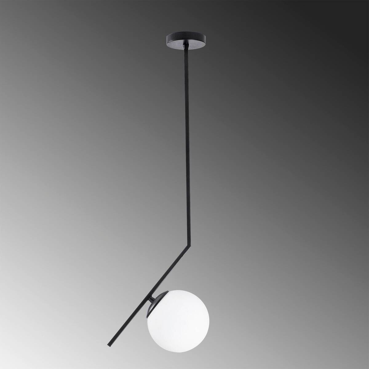 Pendelleuchte schwarz Glas Eisen B/H/T/L: ca. 15x76x15x25 cm E27 1 Brennstellen