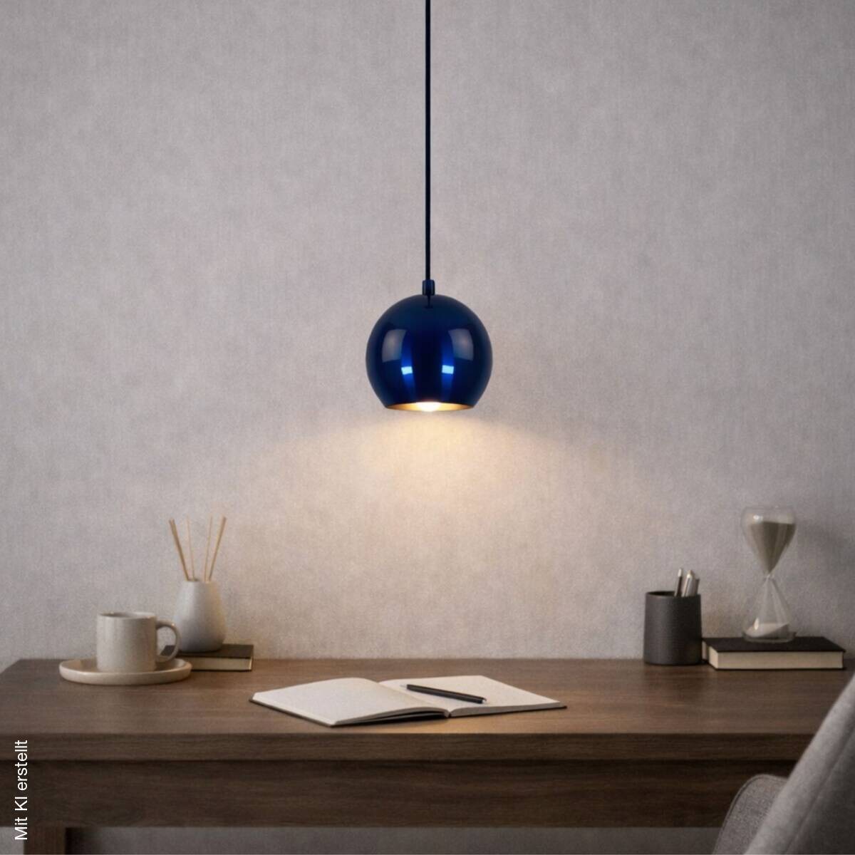 Opviq Pendelleuchte blau B/H/T: ca. 15x111x15 cm E27 1 Brennstellen