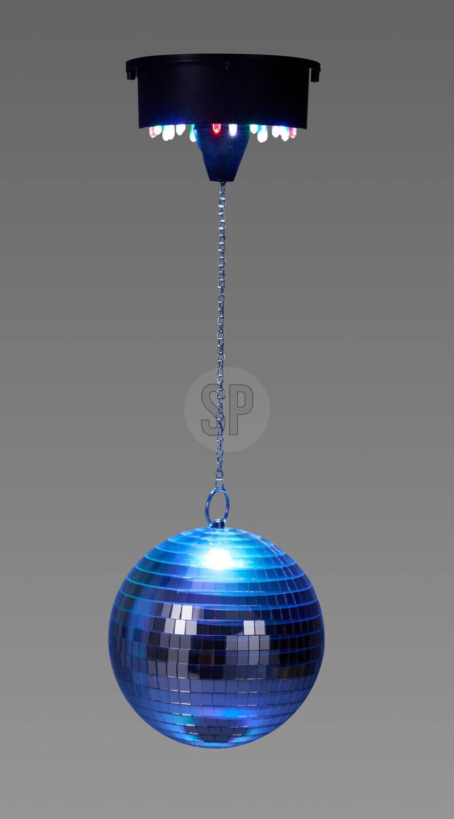 LED-Discokugel silber Schaumstoff Glas H/D: ca. 8x15 cm
