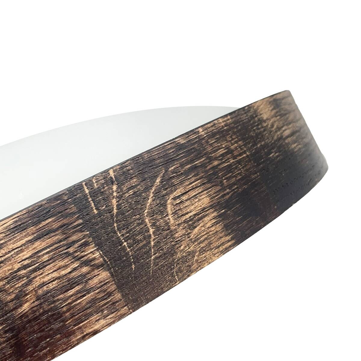 Lamkur Deckenleuchte Eiche Holz Glas B/H/L: ca. 48,5x12x48,5 cm