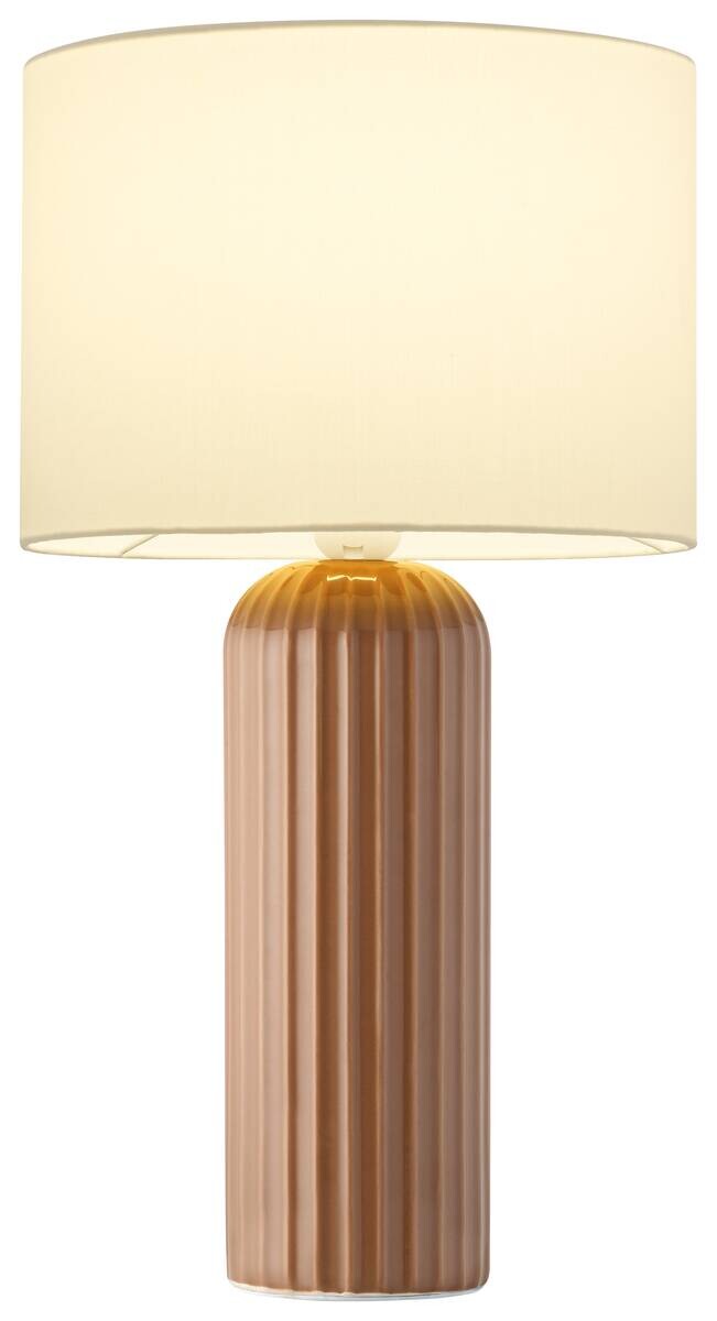 Reality Tischleuchte Blaire mokka beige Keramik Stoff B/L: ca. 20x36 cm