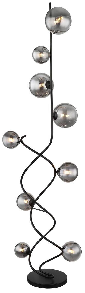 GLOBO Stehlampe schwarz Metall B/H/T: ca. 40x162x42,5 cm G9 9 Brennstellen