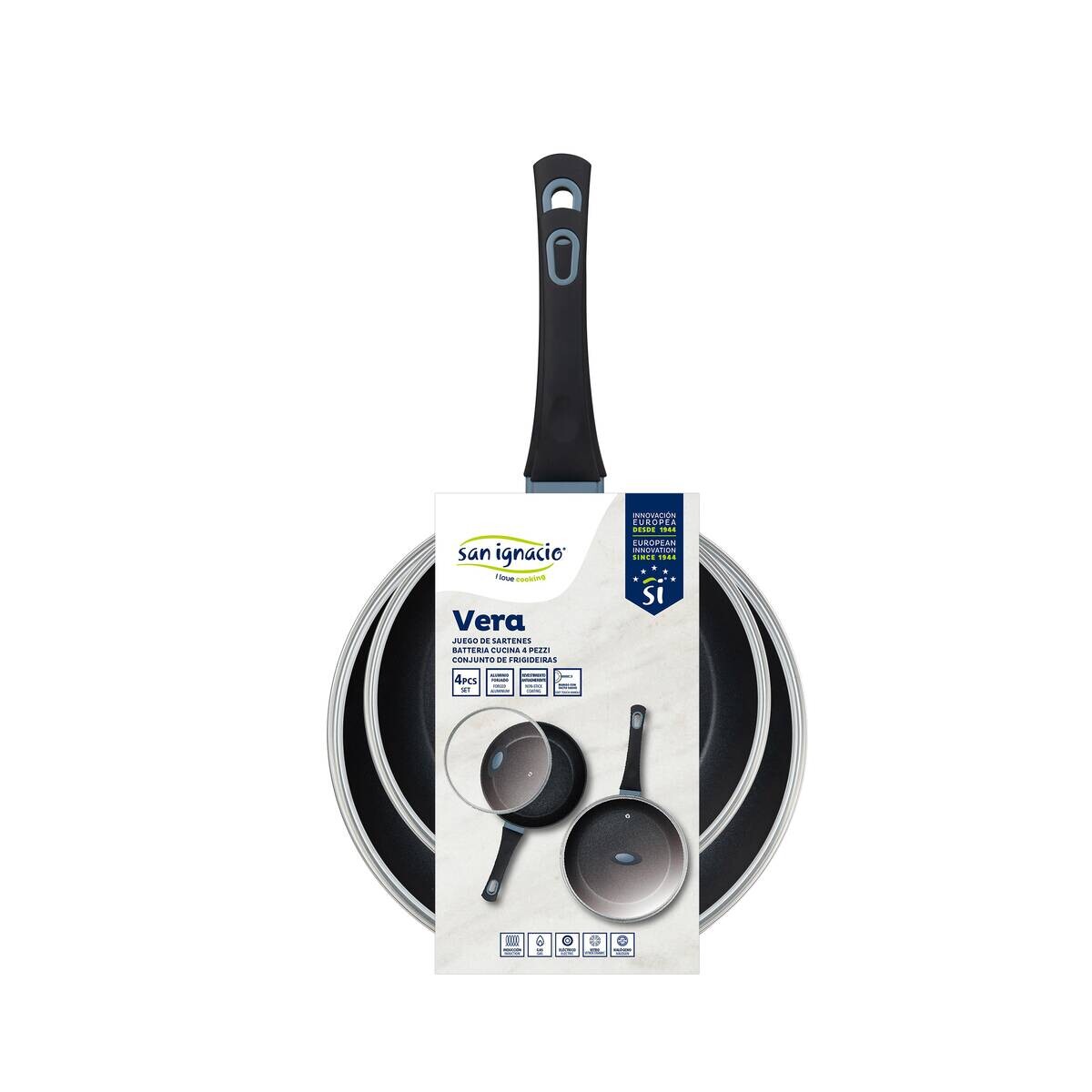 SAN IGNACIO Pfannenset VERA blau Aluminium 4 tlg.