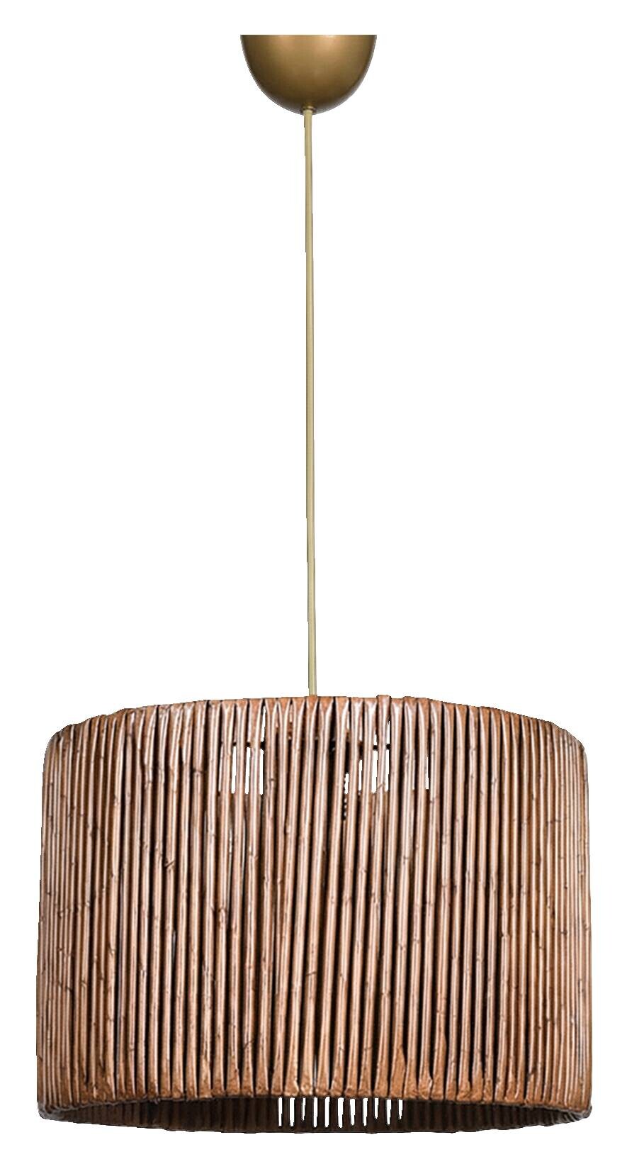 Opviq Pendelleuchte braun Kunststoff Metall B/H/T/L: ca. 30x70x30x30 cm E27 1 Brennstellen