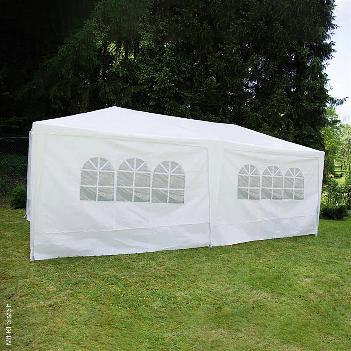 VCM Pavillon weiß Metall B/H/L: ca. 600x197x300 cm