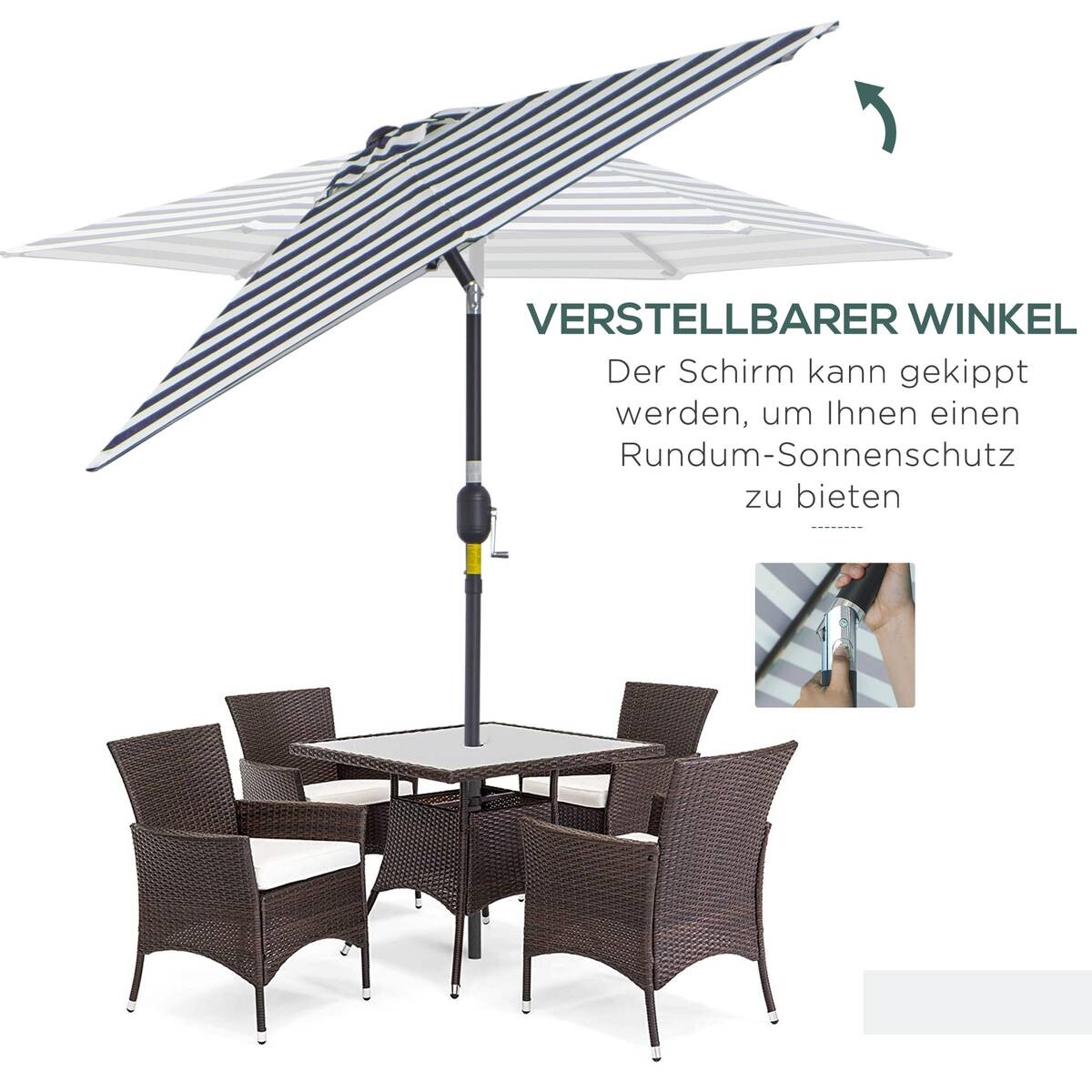 Outsunny Sonnenschirm blau Metall