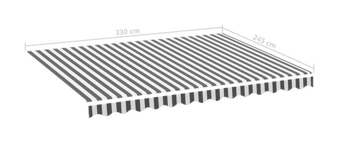 vidaXL Markisenstoff anthrazit B/L: ca. 245x330 cm