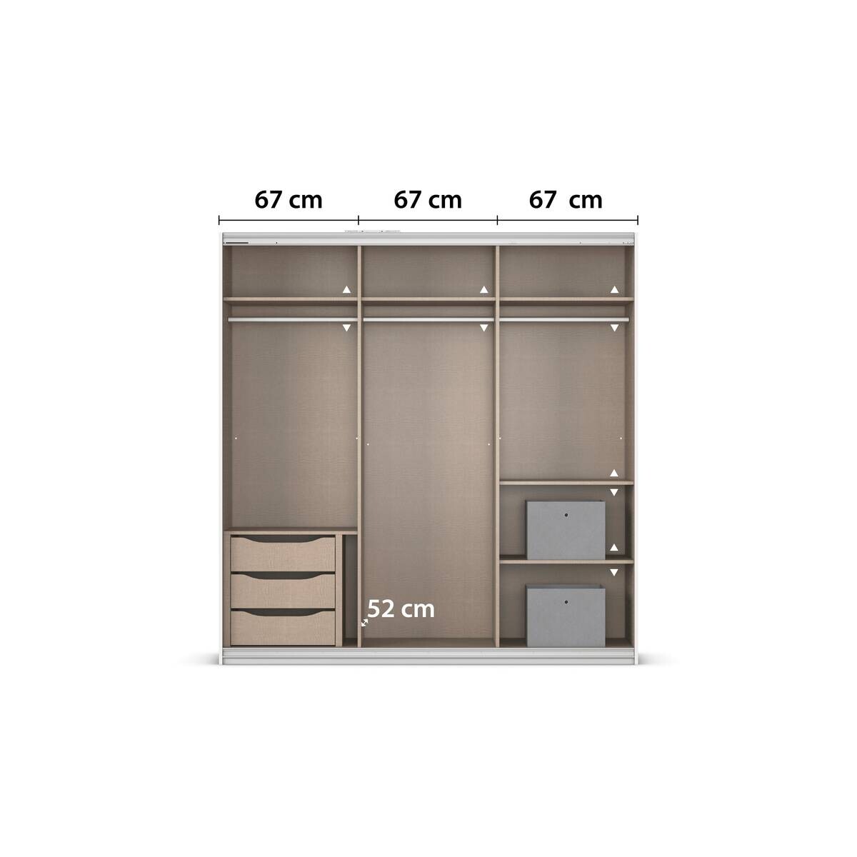 Kleiderschrank Kulmbach Alpinweiß B/H/T: ca. 203x210x62 cm