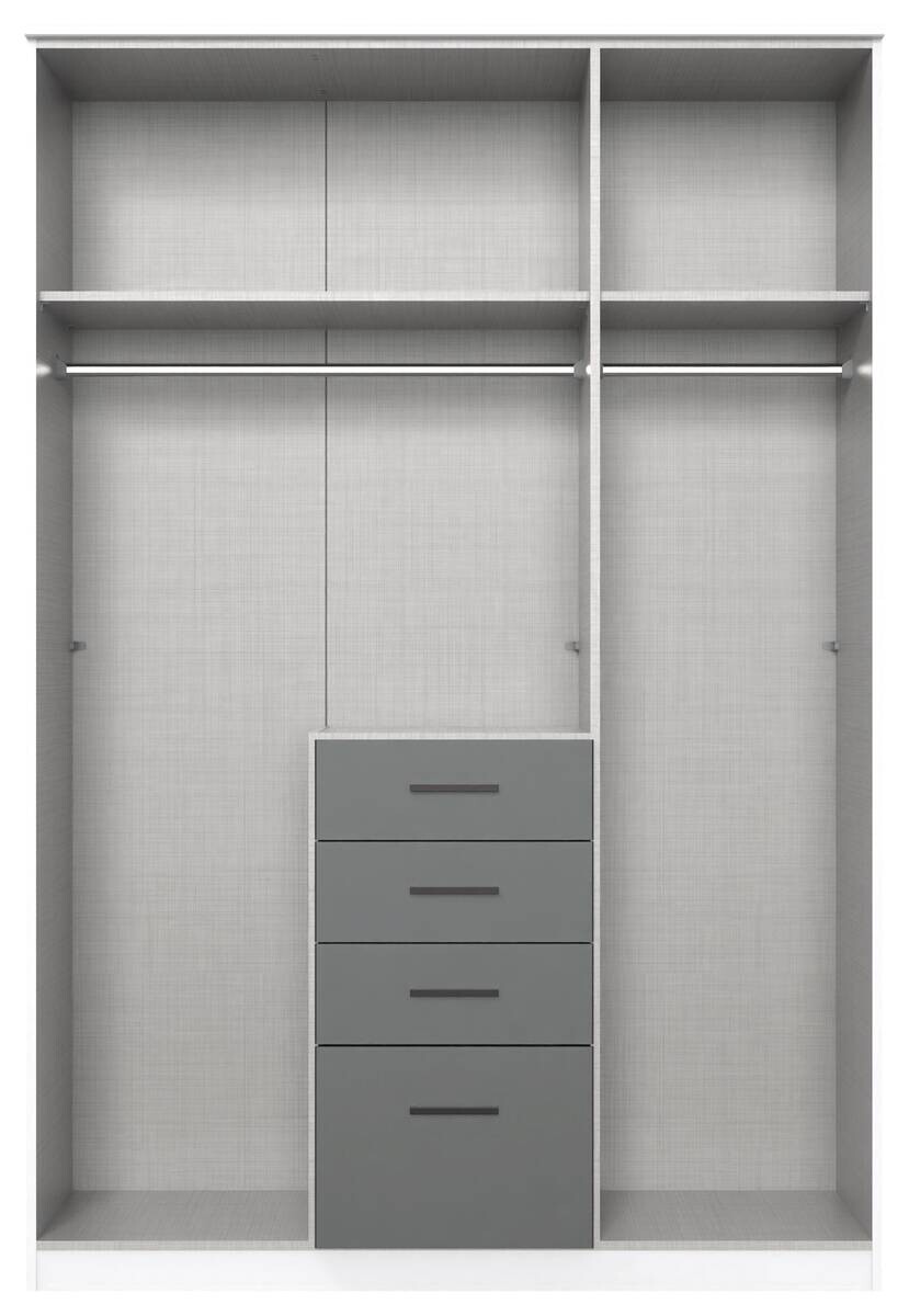 Kleiderschrank Cottbus weiß B/H/T: ca. 135x198x58 cm