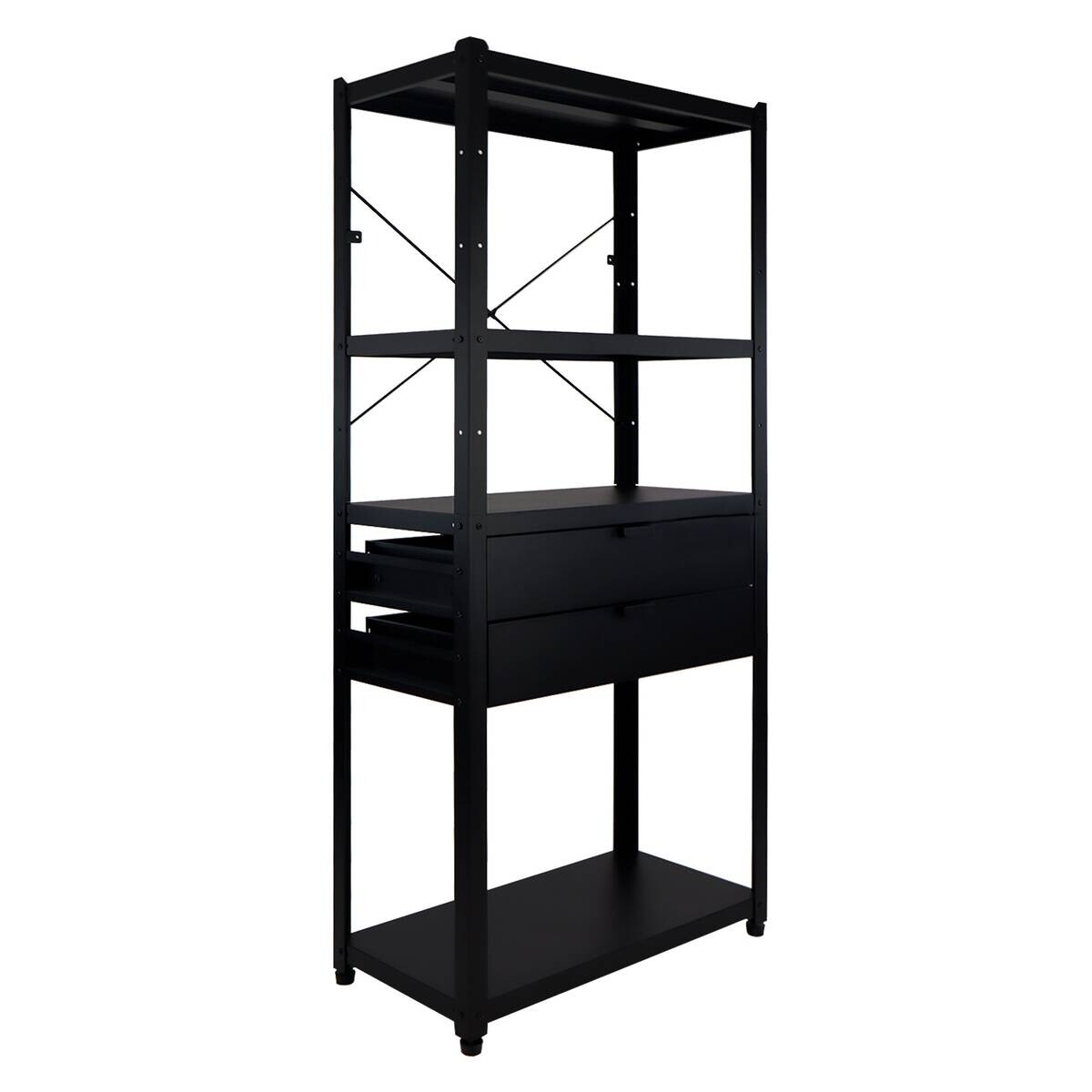 Schraubregal schwarz B/H/T: ca. 80x180x40 cm